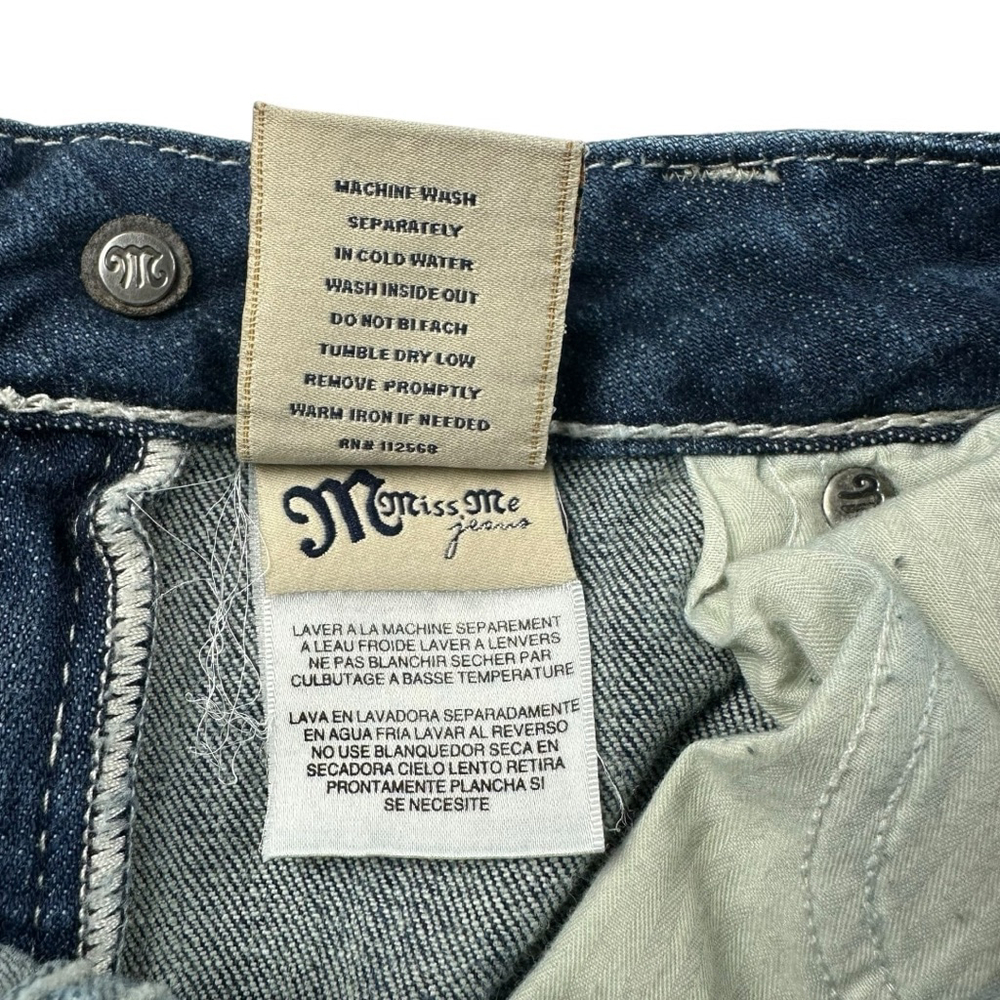 Miss Me Sunny Skinny Jeans Women’s Size 31 Blue Y2K Thick White Stitching - Picture 11 of 12